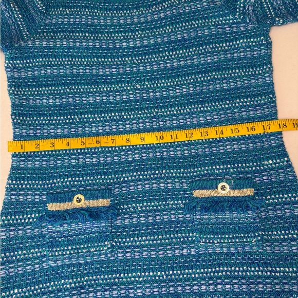 Lilly Pulitzer Beckington Sweaterdress Blue Grotto Metallic Tweed LG #131 - Picture 16 of 17